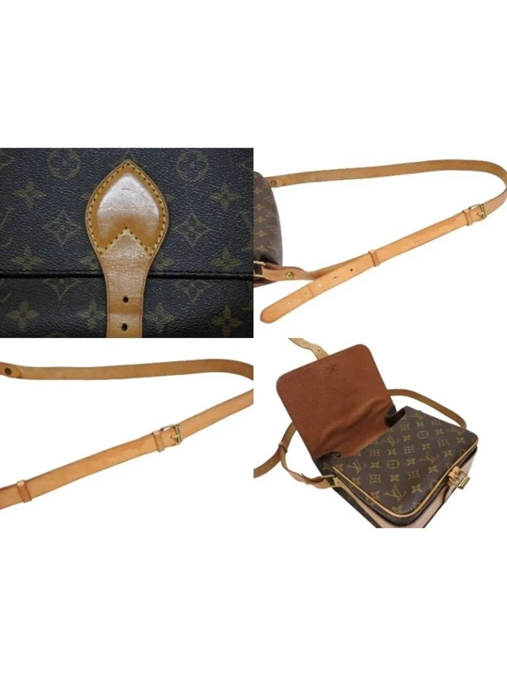 Louis Vuitton Cartouchiere MM Shoulder Bag Monogram Canvas Brown